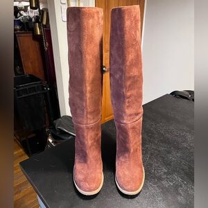 UGG Maeva Knee High Boots in Rich Brown Suede Size 38